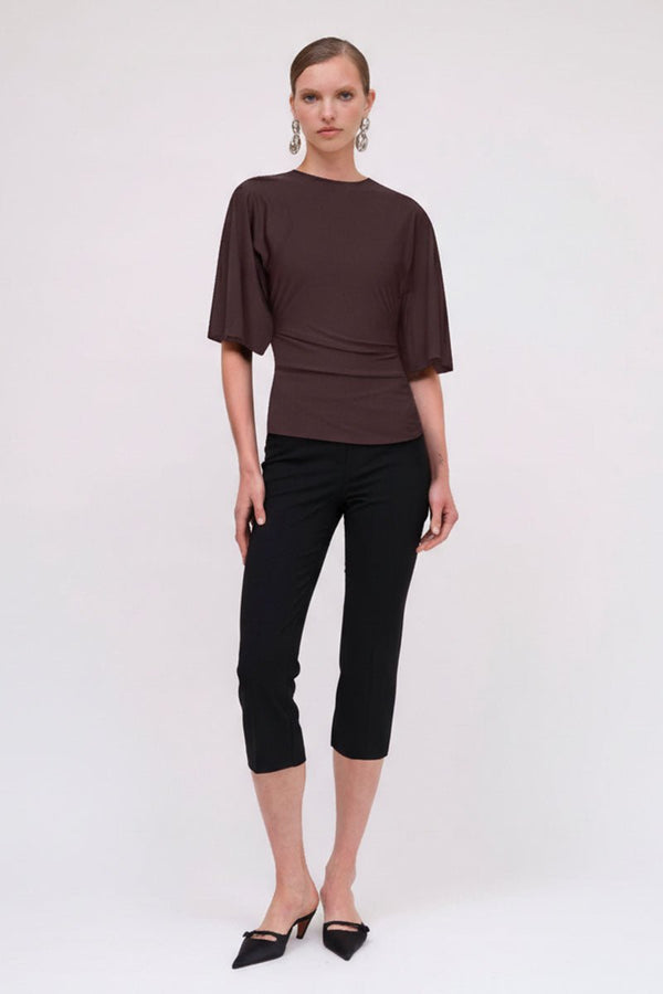 suboo Ivy Cape Sleeve Top - Chocolate