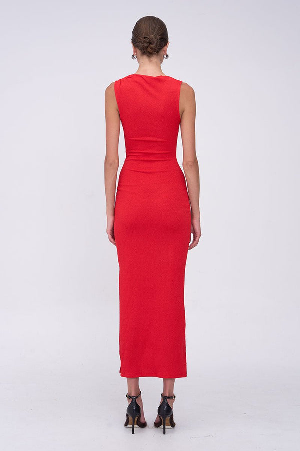 Suboo Jacqui Rouched Front Midi Dress - Red