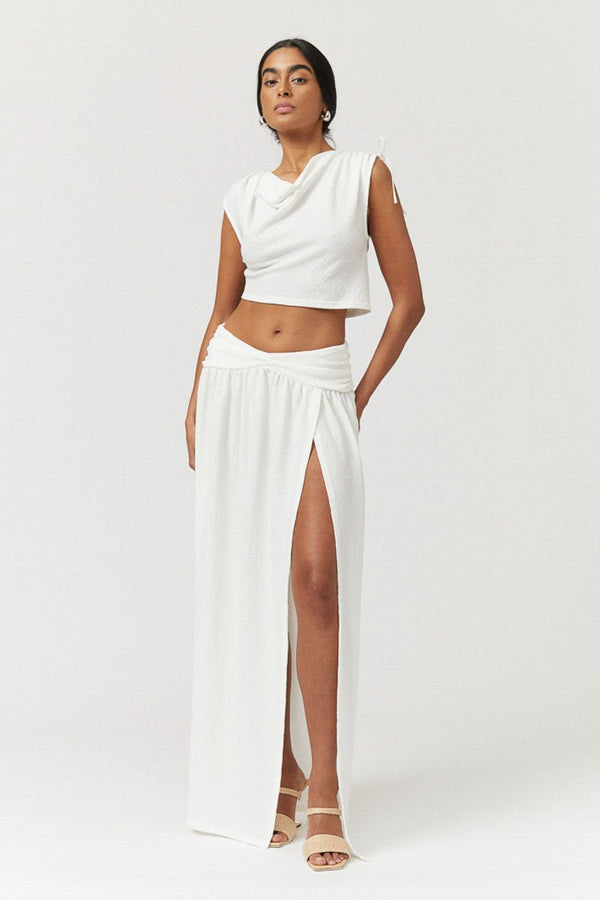 suboo Jacqui Rouched Maxi Skirt - White