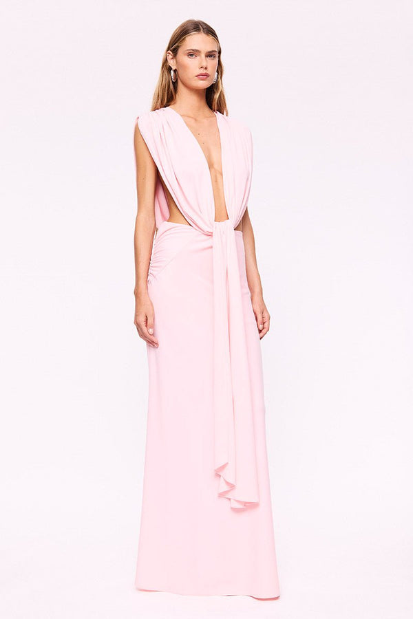 Suboo Jasmine Cutout Draped Gown-Pink