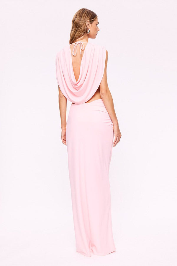 Suboo Jasmine Cutout Draped Gown-Pink