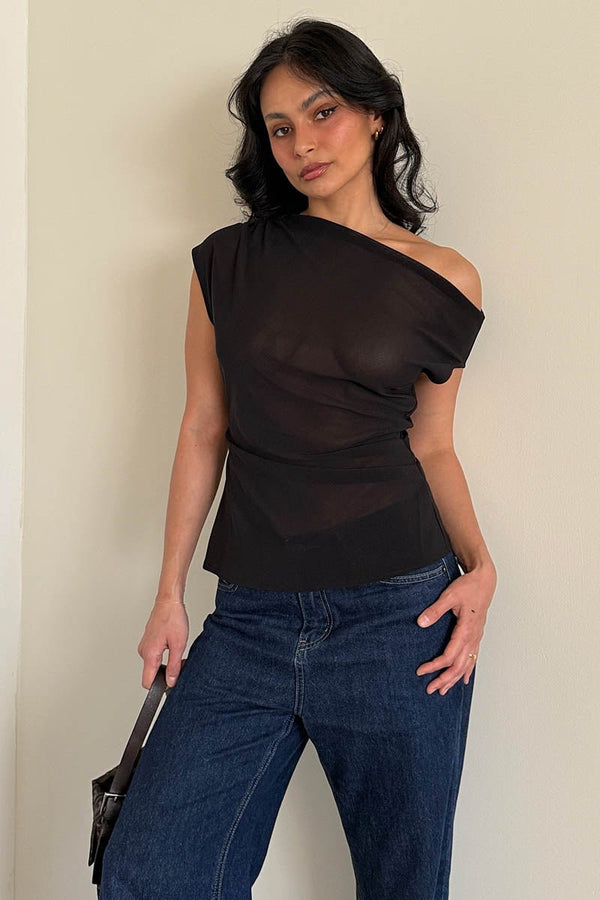 Suboo Jean Draped Shell Top