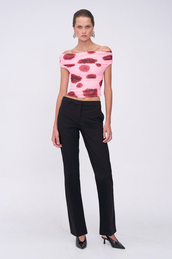 suboo Luca Mesh Off Shoulder Top