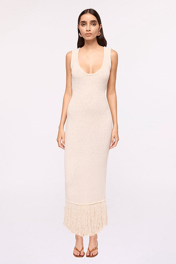 suboo Malta Fringe Knit Maxi Dress - Natural