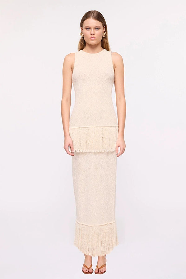 Suboo Malta Fringe Knit Maxi Skirt - Natural
