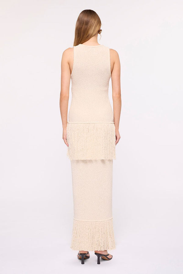 Suboo Malta Fringe Knit Maxi Skirt - Natural