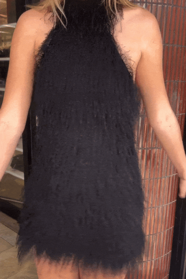 Suboo Mila Fringe Halter Neck Mini Dress