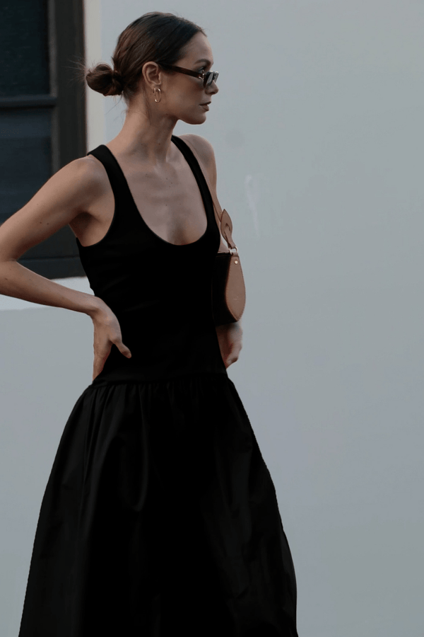 suboo Naples Drop Waist Midi Dress - Black