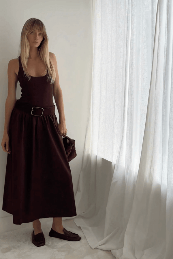 Suboo Naples Dropped Waist Maxi Dress - Chocolate