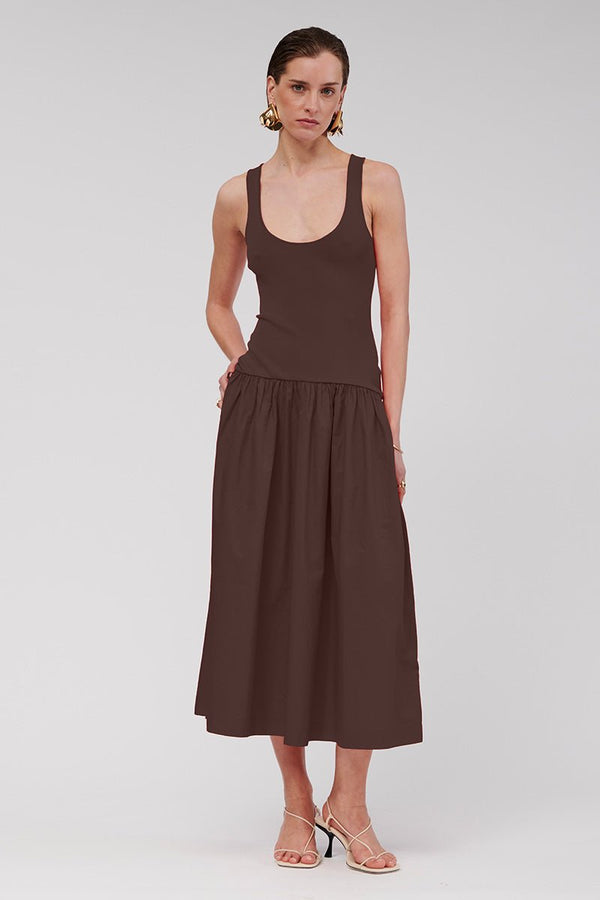 Suboo Naples Dropped Waist Maxi Dress - Chocolate