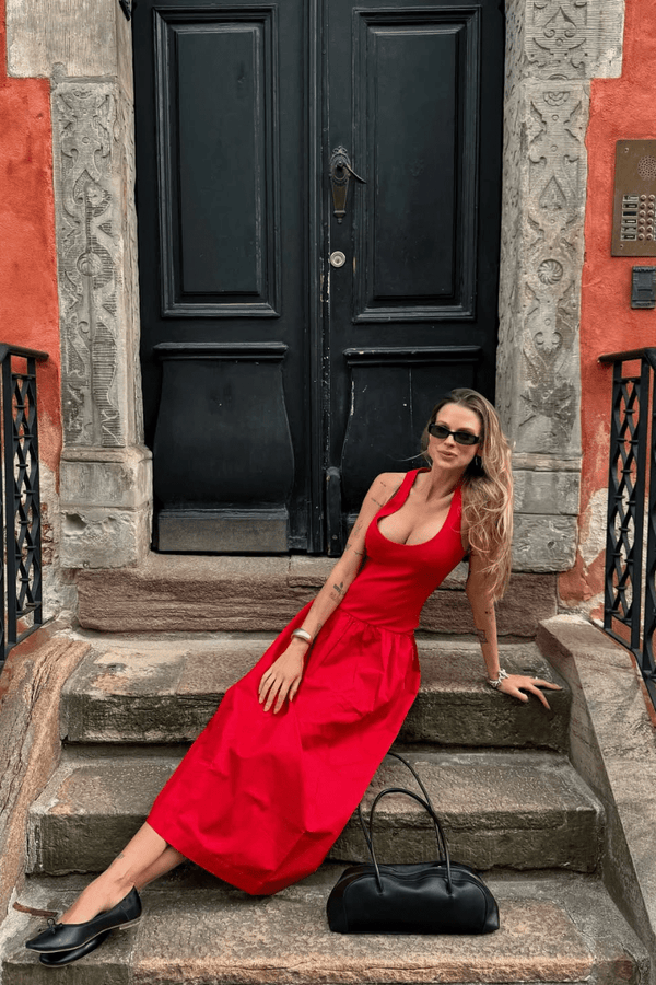 Suboo Naples Dropwaist Midi Dress - Red
