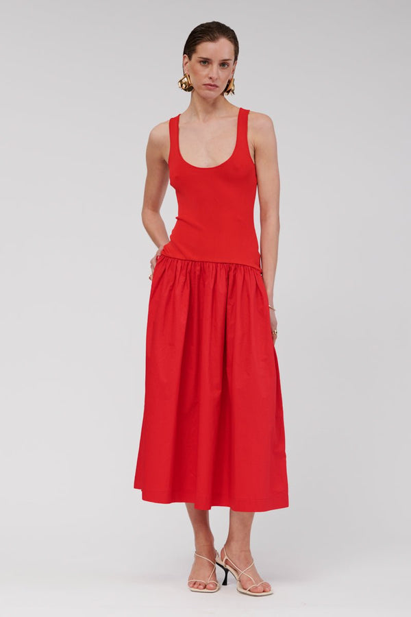 Suboo Naples Dropwaist Midi Dress - Red