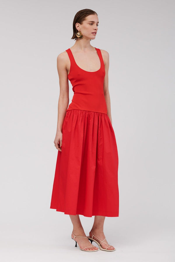 Suboo Naples Dropwaist Midi Dress - Red
