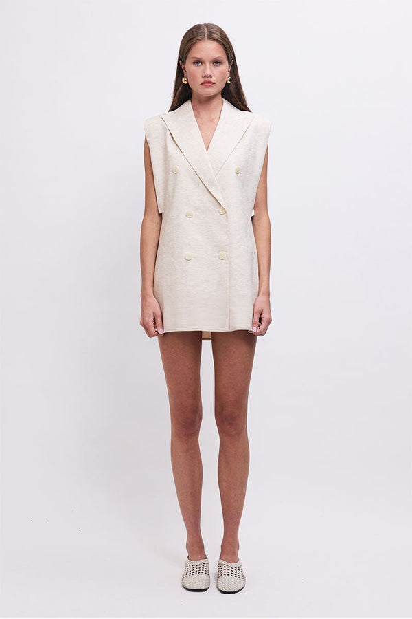 suboo Nicole Sleeveless Blazer - Ecru