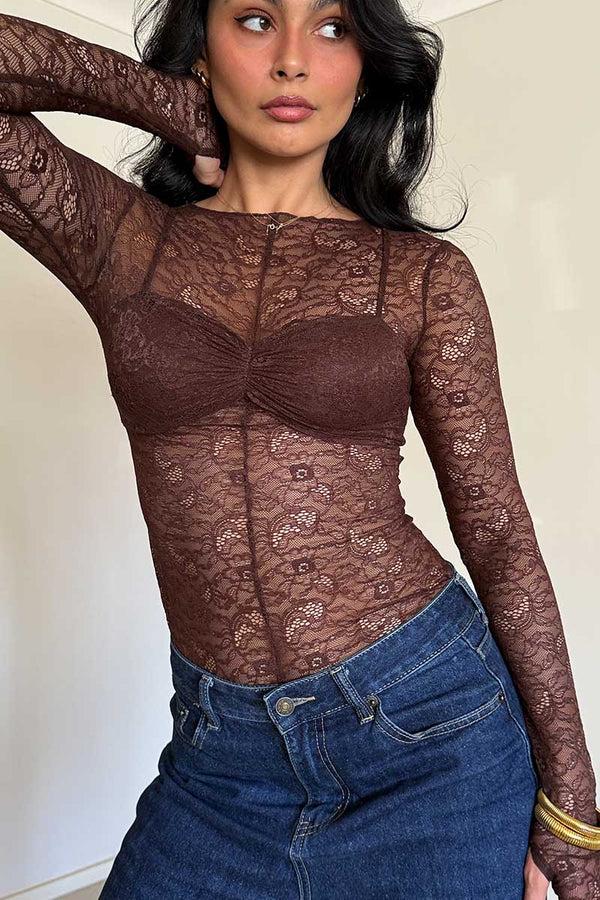 Suboo Paris Long Sleeve Top With Built In Bralette