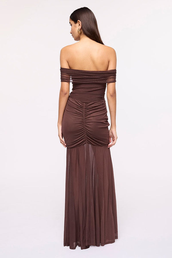 Suboo Phoenix Bustier Maxi Dress-Chocolate