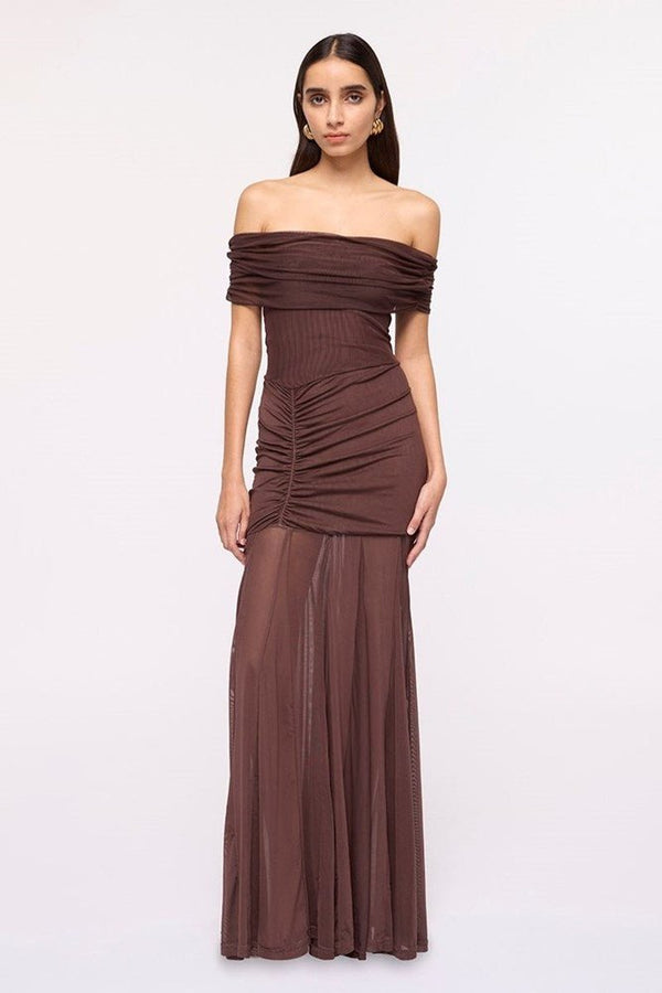 suboo Phoenix Bustier Maxi Dress-Chocolate