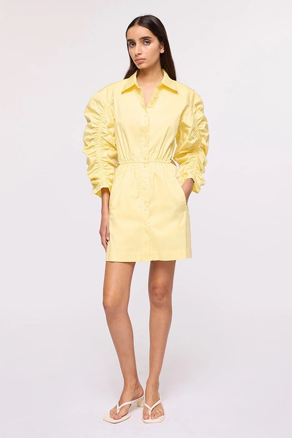 suboo Robin Cut-Out Mini Shirt Dress - Butter