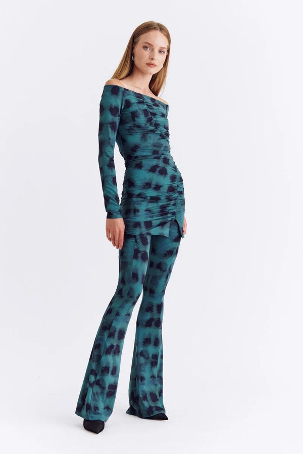 Suboo Shibori Gathered Pants - Green