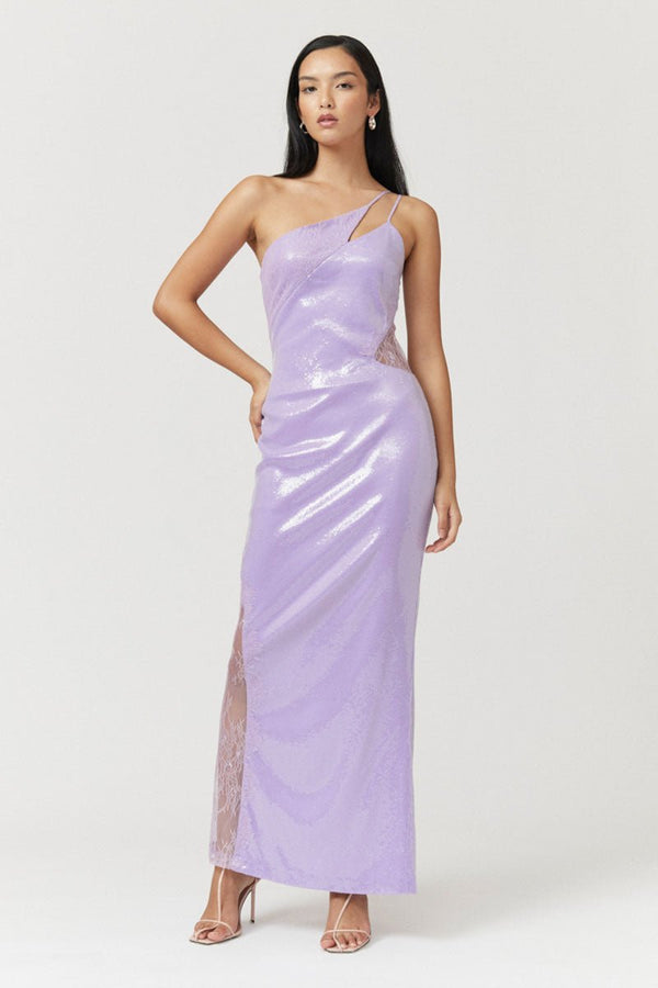 suboo Tari Sequin One Shoulder Maxi Dress