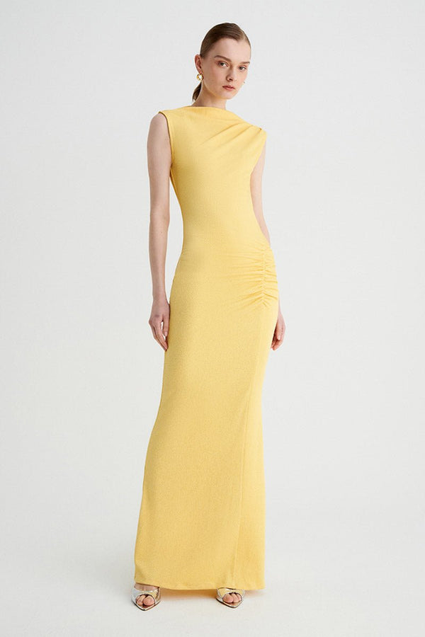 suboo Vega Rouched Midi Dress - Butter