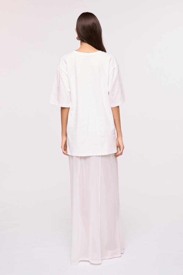 Suboo Willow Crochet Cotton Tee – White