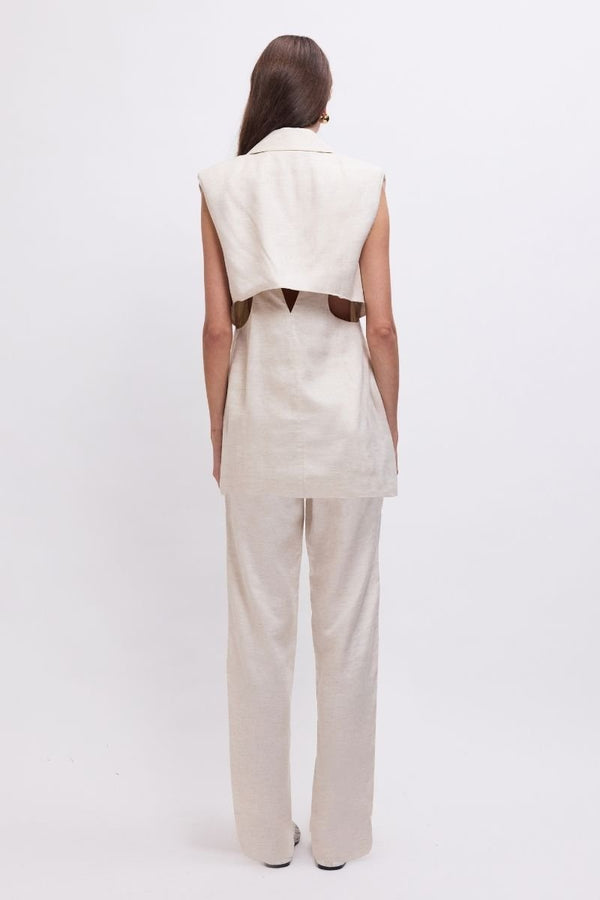 Suboo The Perfect Pant – Tailored Straight-Leg Ecru Linen Blend