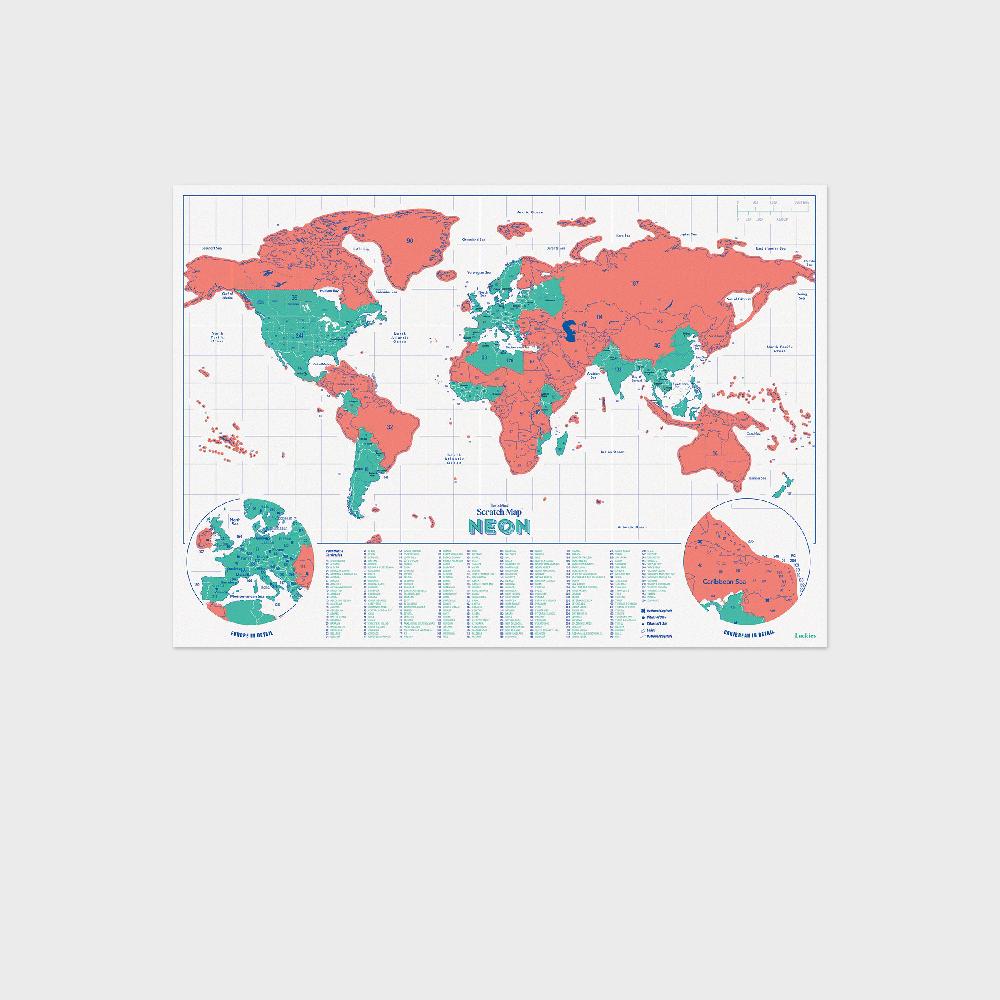 Suck Uk Neon Scratch Map