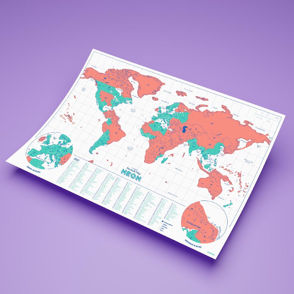 Suck Uk Neon Scratch Map