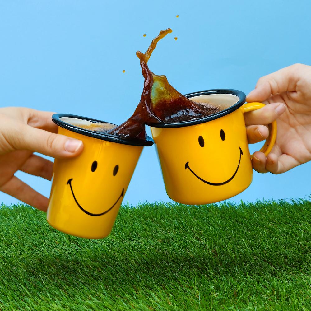 Suck Uk Smiley Enamel Mug