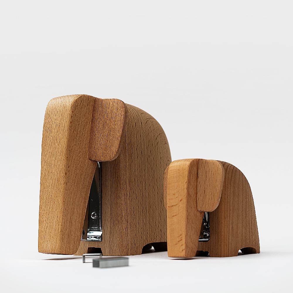 suck uk Wooden Elephant Stapler