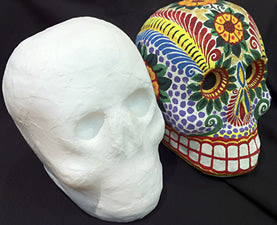 sugar skull Blank Papier Mache Skull - Child's Head size - 7"H