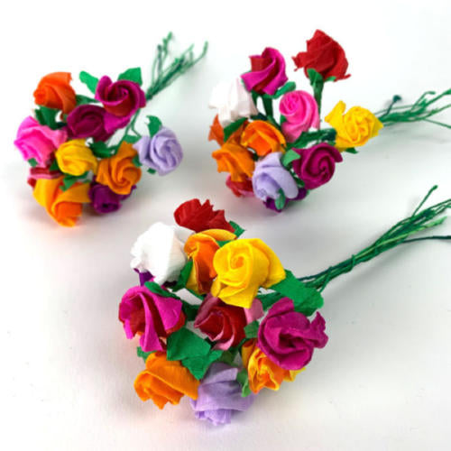 sugar skull Dime sized Mini Roses bouquet of 12 paper roses