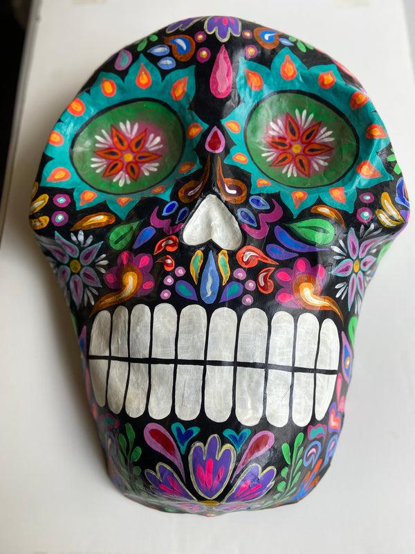 sugar skull Gigante Sugar Skull Wall Masks - Black with Teal Eyes