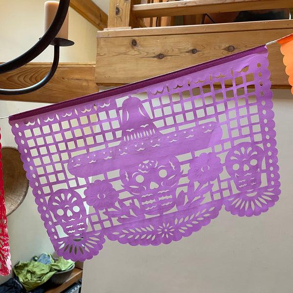 sugar skull Hand Cut Paper Day of the Dead Papel Picado Banners - Medium