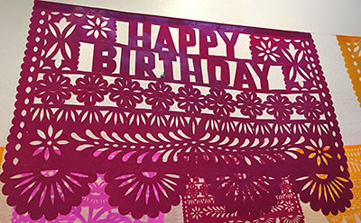 sugar skull Large Birthday Sizzle Banner - Call for info. They vary slightly from photo