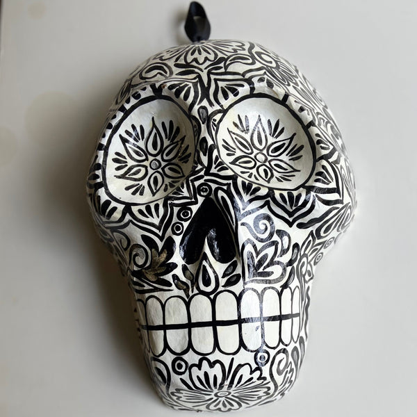 sugar skull Medium Sugar Skull Wall Masks - Black and White