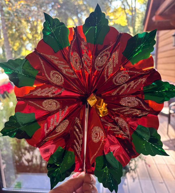 sugar skull Metallic Christmas Poinsettia - 12 inches