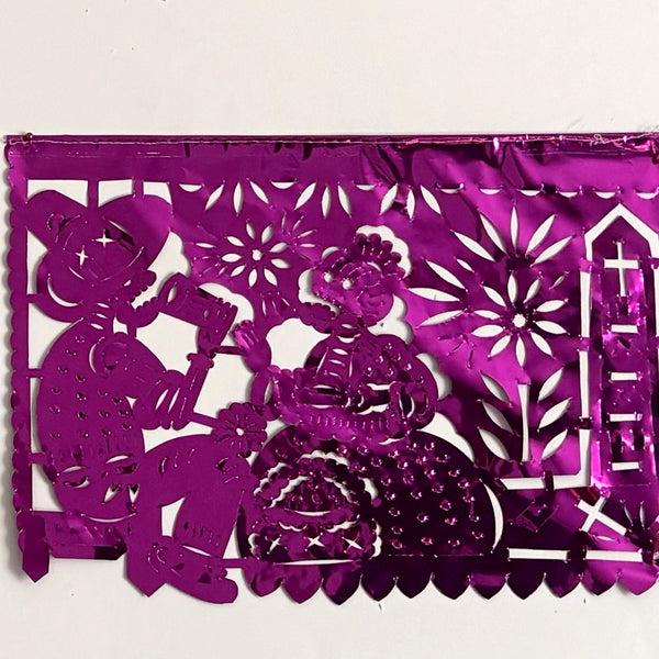 sugar skull Metallic Day of the Dead Cut Paper Banner - Large