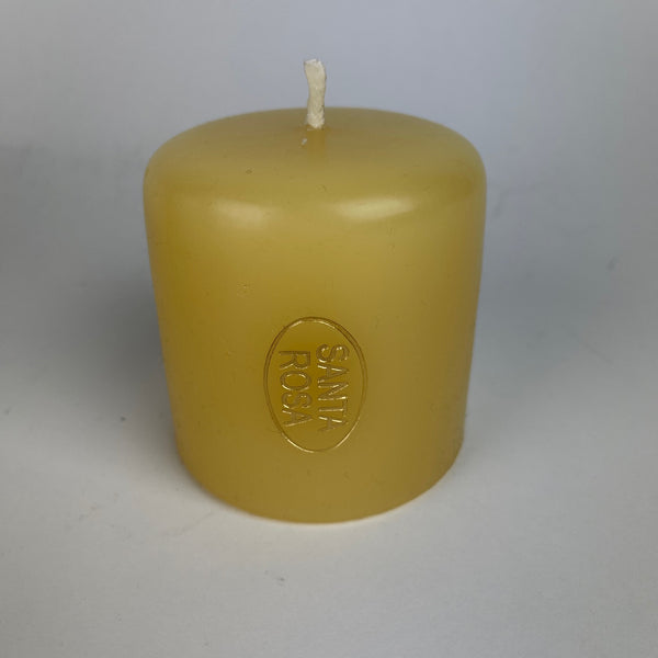 sugar skull Mexican Church Candle 3x3 (middle of photo)