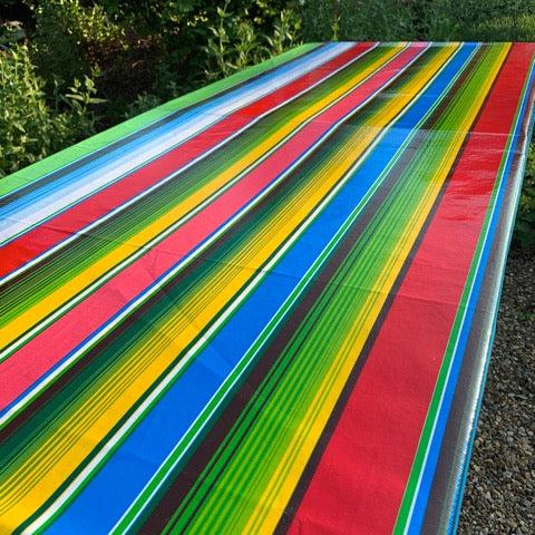 sugar skull Oilcloth Roll - Saltillo Serape - Red Multi Serape Stripe