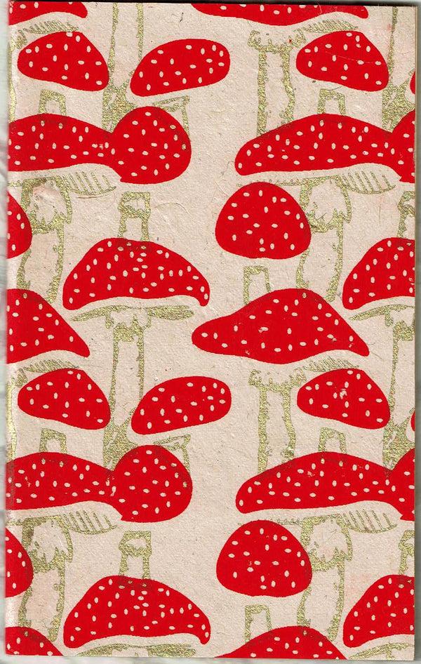 sugar skull Red Dotted Mushroom Notebook - Made in Nepal