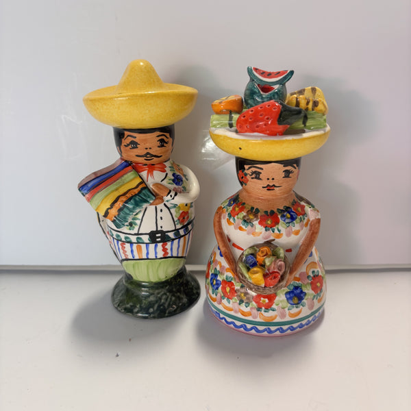 sugar skull Santa Maria Mexican Man & Women Salt and Pepper Shakers