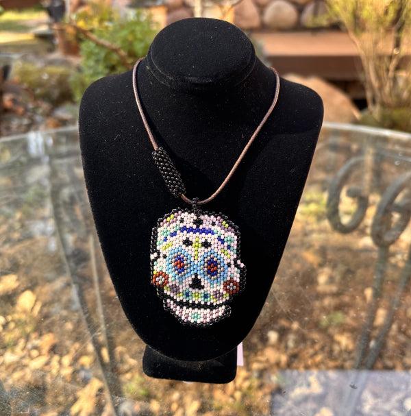 sugar skull Beaded Necklace from Guatamala