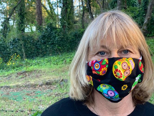 sugar skull Big Sugar Skull on Black Face Mask