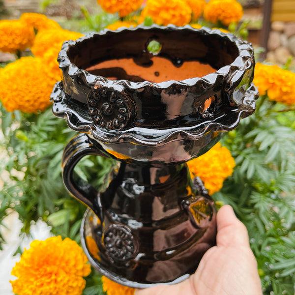 sugar skull Clay Copalero Incense Cup