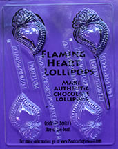 sugar skull Flaming Heart Milagro Lollipop Mold