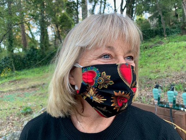 sugar skull Flaming Red Passion Heart Mask