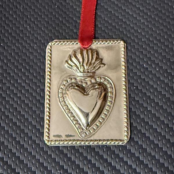 sugar skull Flat Tin Milagro -Retangle with a heart