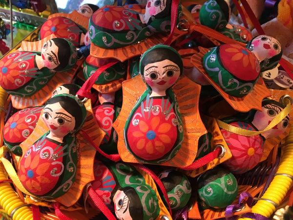 sugar skull Guadalupe with Round Dresses Ornament